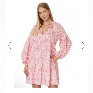 Tommy Bahama Palma Balloon Sleeve Short Dress Paradise Pink/Coral